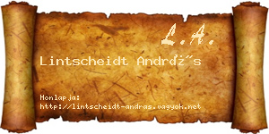 Lintscheidt András névjegykártya